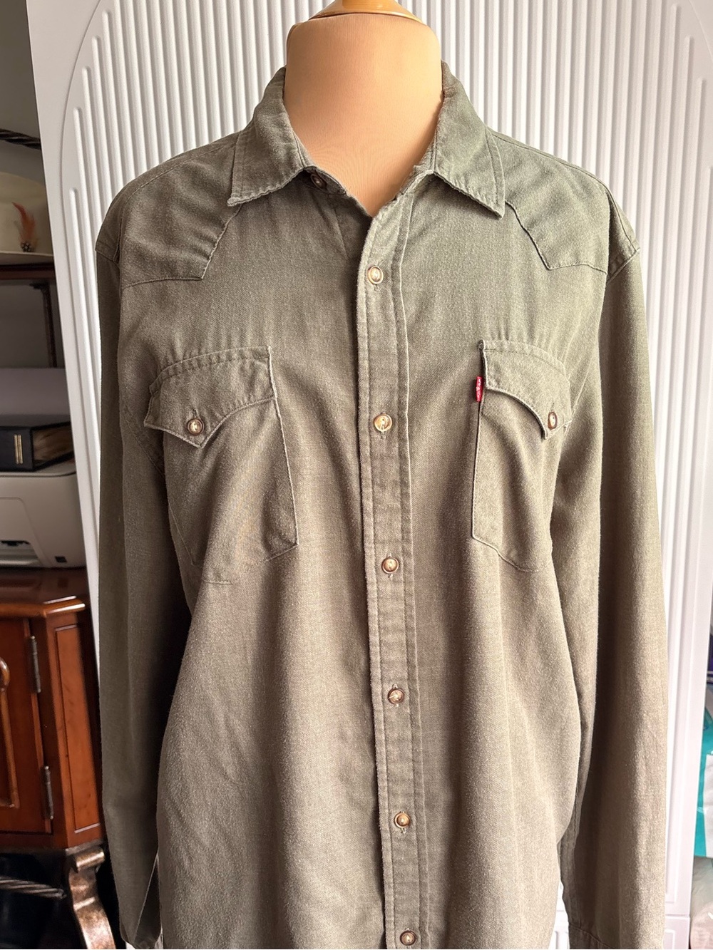 Levi's Olive Green Casual Button-Down Workshirt